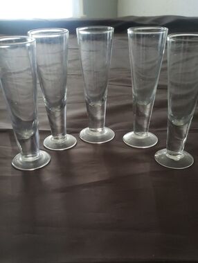Clear Glass Pilsner Beer Glasses - Set of 5